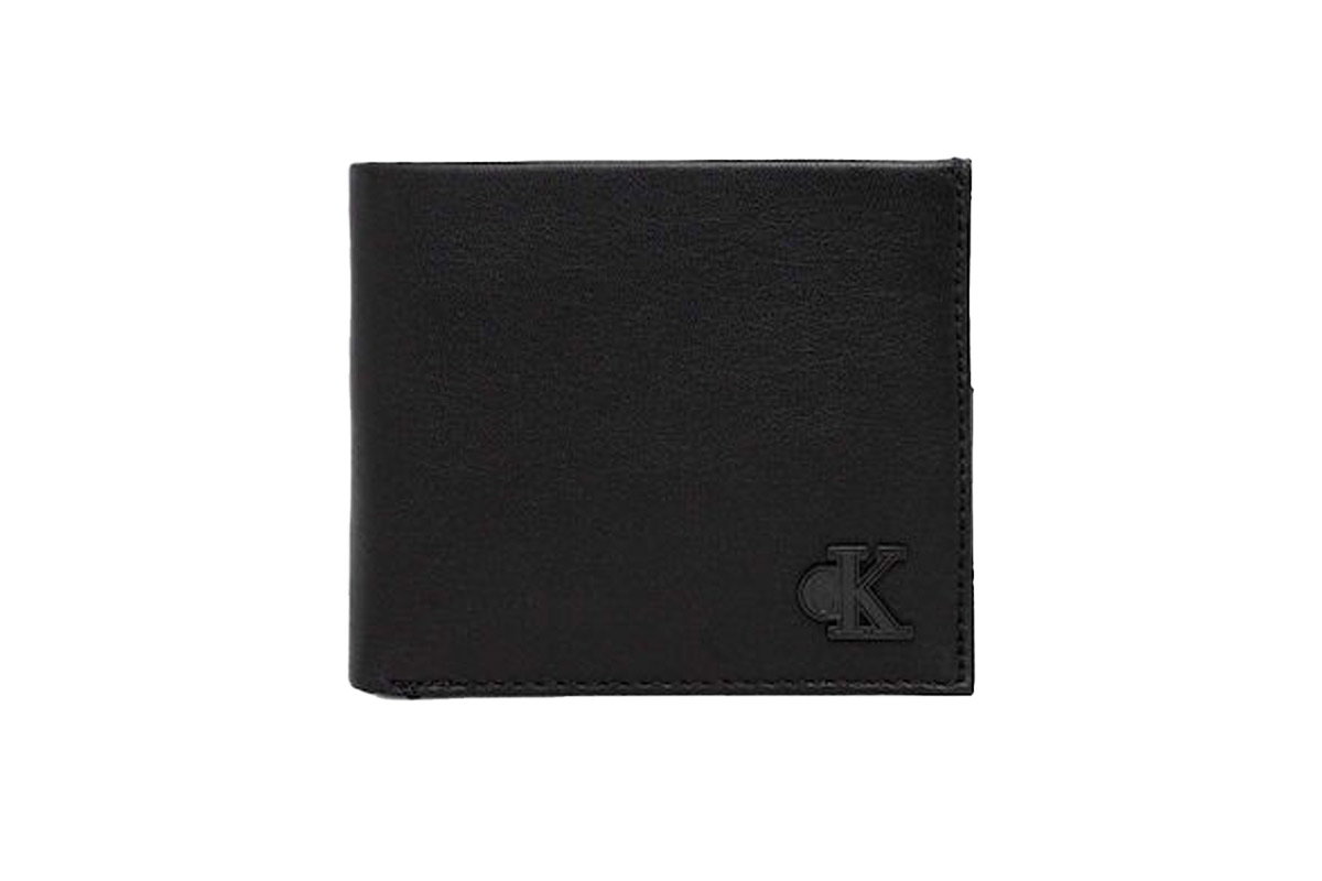 Calvin Klein Logo Hardware Bilfold Coin Πορτοφόλι (K50K510439 BDS) Μαύρο